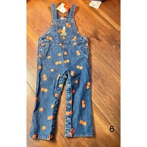 christian robinson blue poka dot 2t toddler nwt science overalls red